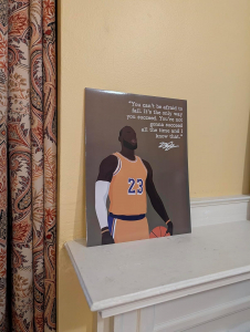 Customer photo for Motivational Basketball Superstars Set 9 Pcs Unframed 11x14in Laminated Hand-drawn Poster