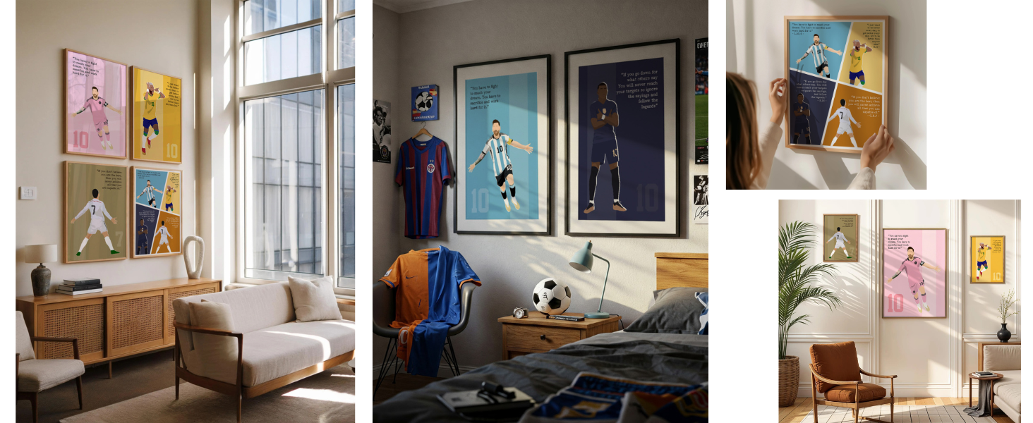 mens office decor wall art sports soccer