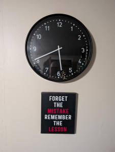 Customer photo for Forget the Mistake Motivational Quote Canvas 8x10in Ready to Hang
