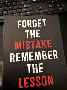 Customer photo for Forget the Mistake Motivational Quote Canvas 8x10in Ready to Hang