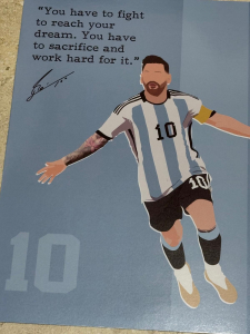 Customer photo for Motivational Soccer Superstars Set 4 Pcs Unframed 8x10in Laminated Hand-drawn Poster