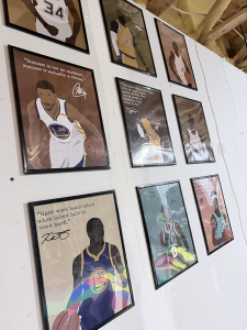 Customer photo for Motivational Basketball Superstars Set 9 Pcs Unframed 11x14in Laminated Hand-drawn Poster
